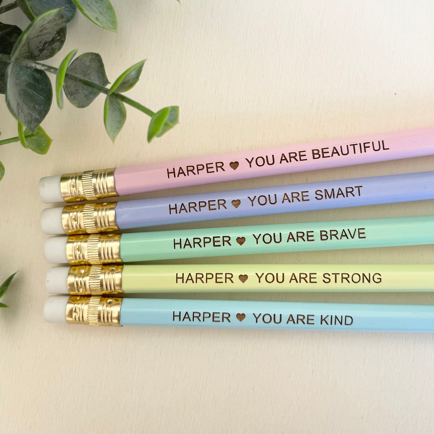 Personalised Pencils - Affirmation Set of 5