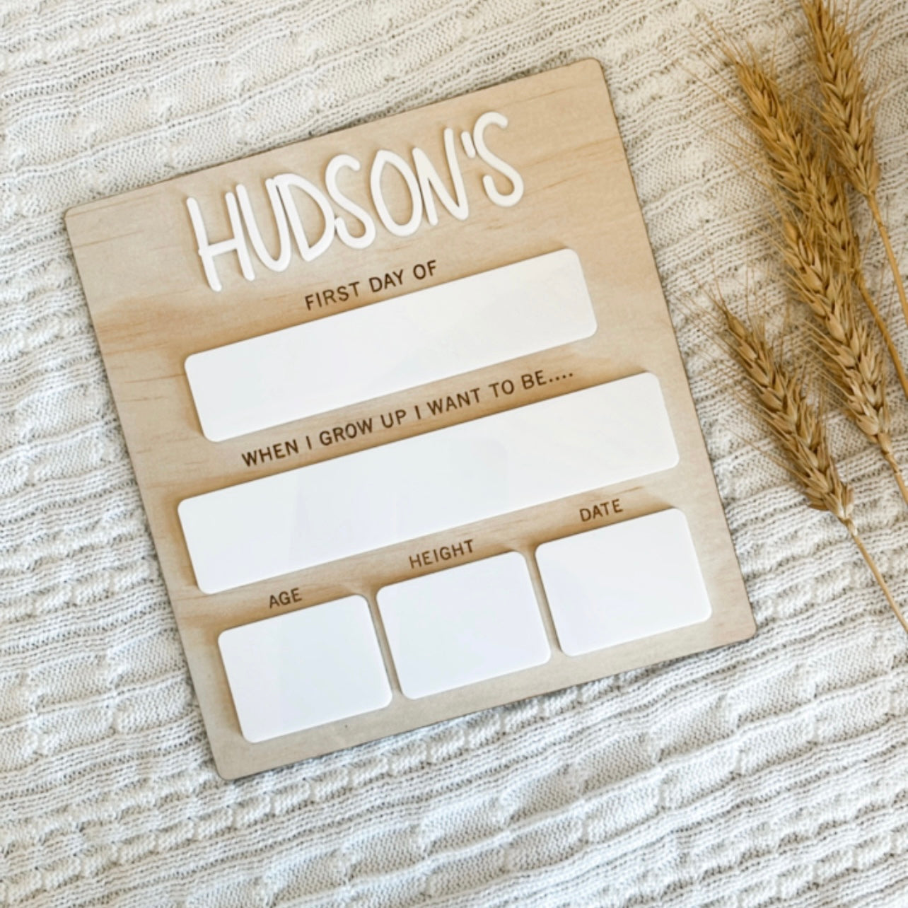 Personalised First Day Photo Board