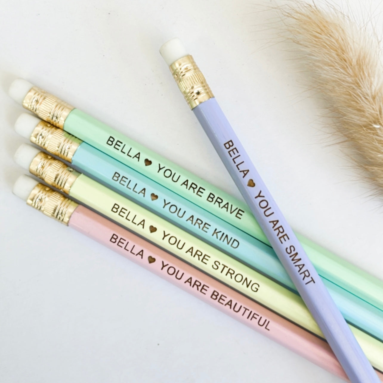 Personalised Pencils - Affirmation Set of 5