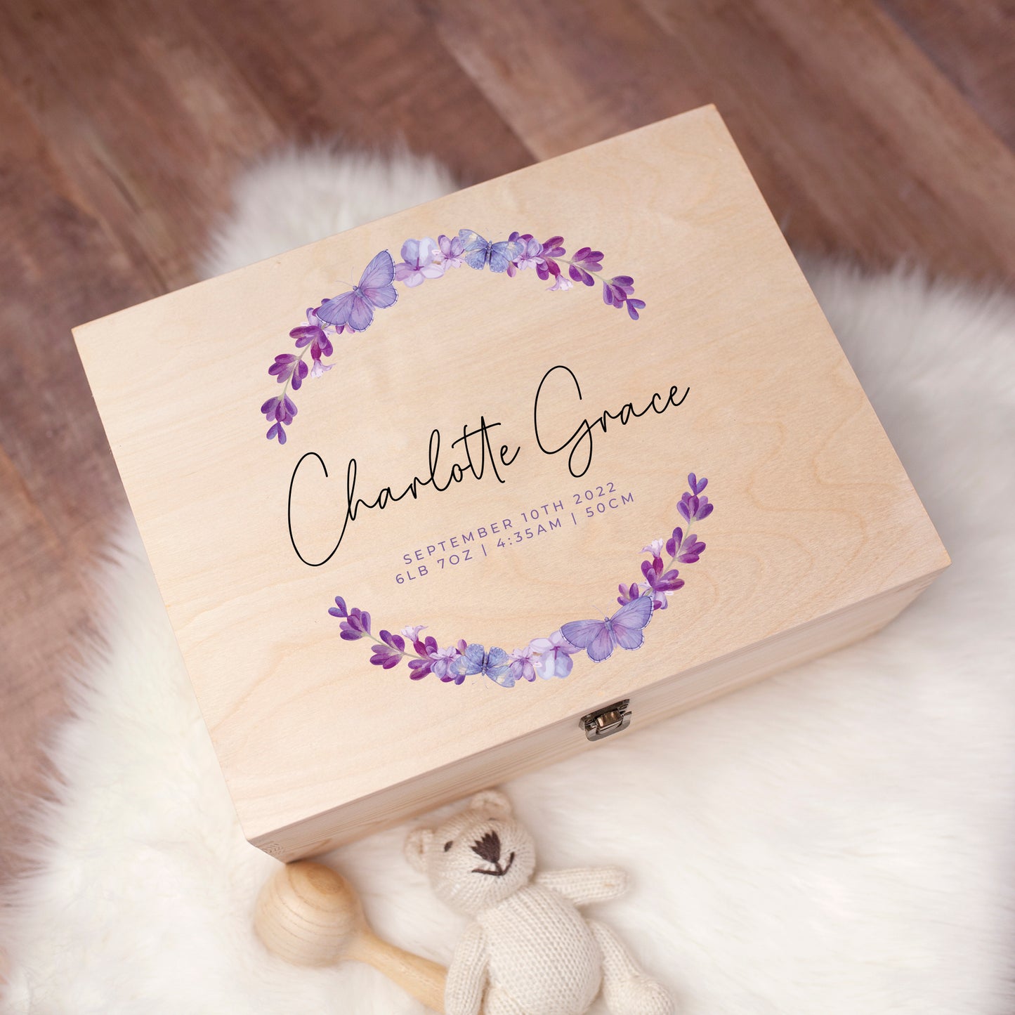 Printed Memory Box- Purple Wreath 2