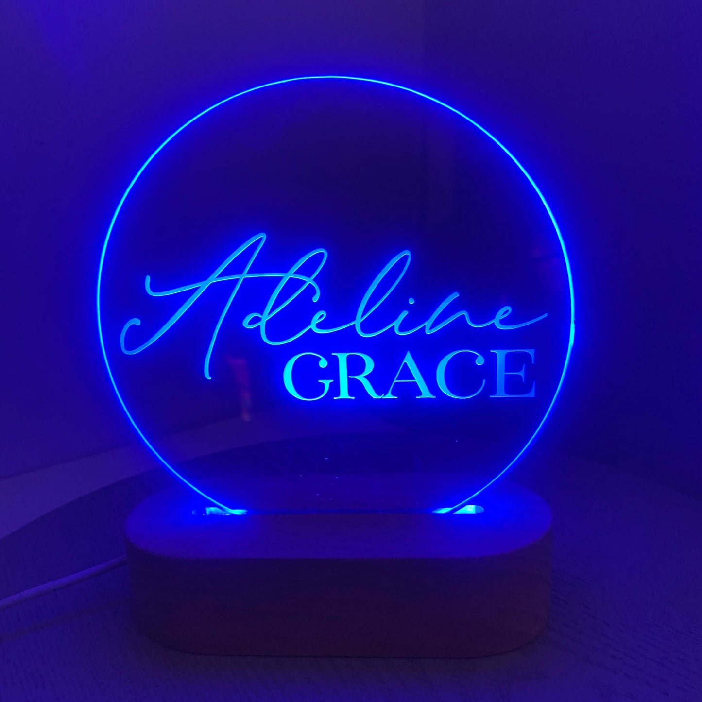 Round Personalised Night Light