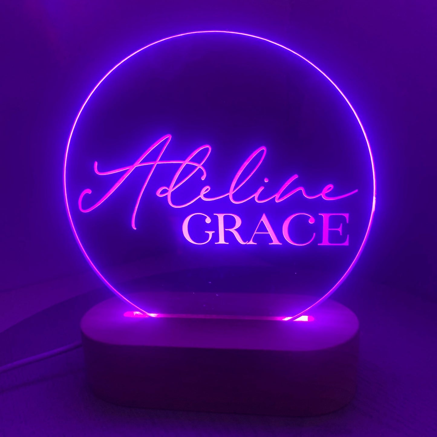 Round Personalised Night Light