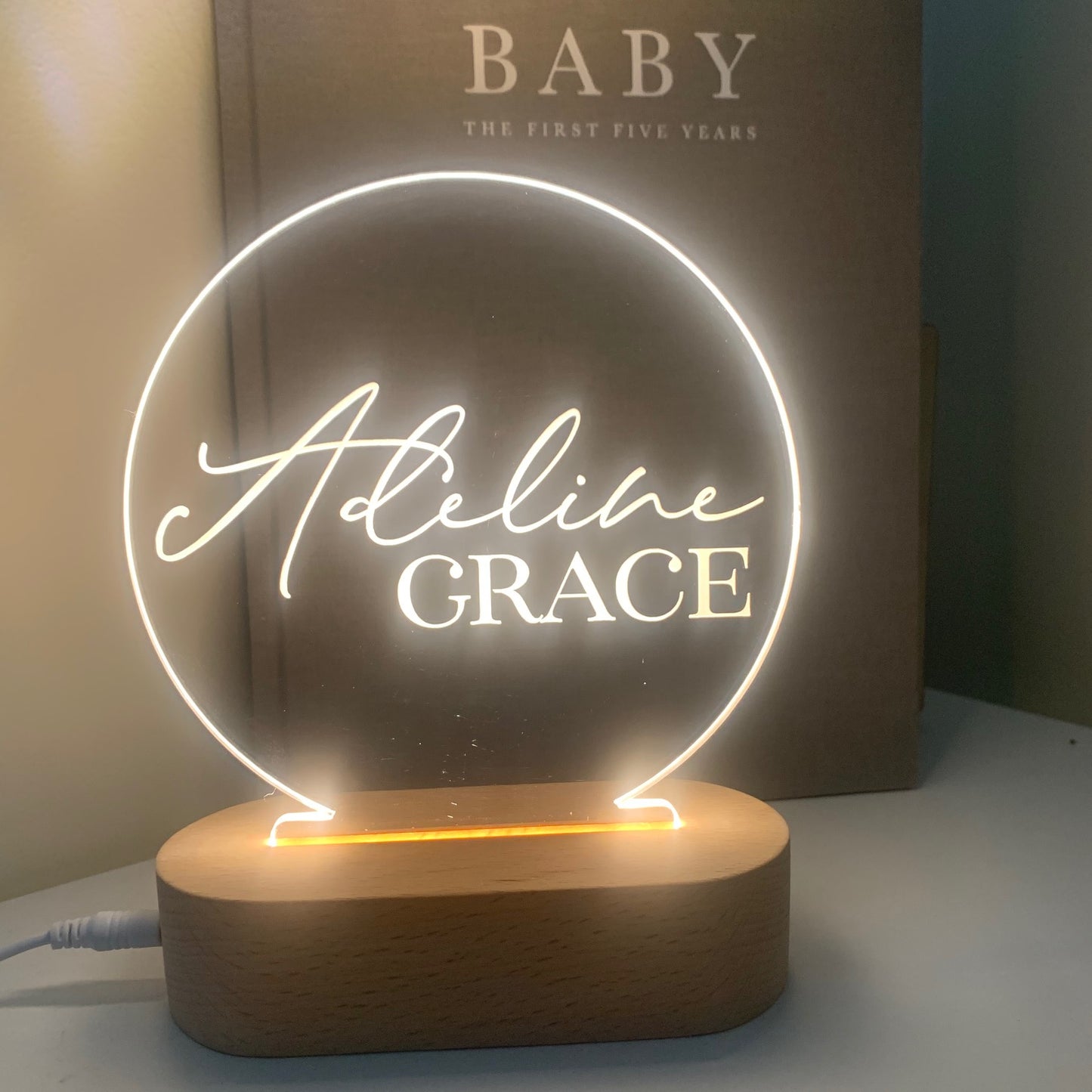 Round Personalised Night Light