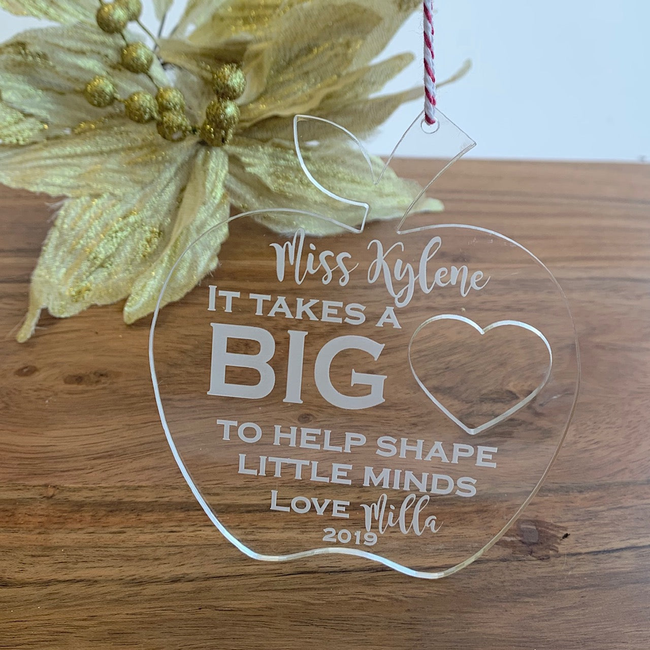 Teacher Appreciation Apple Ornament