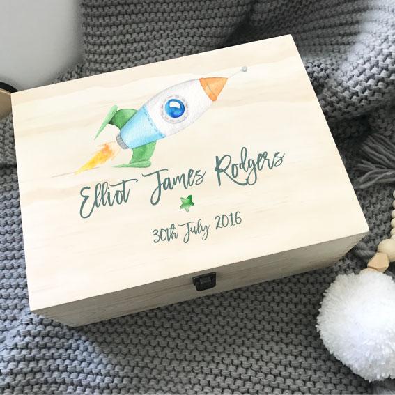 Rocket - Printed Memory Box