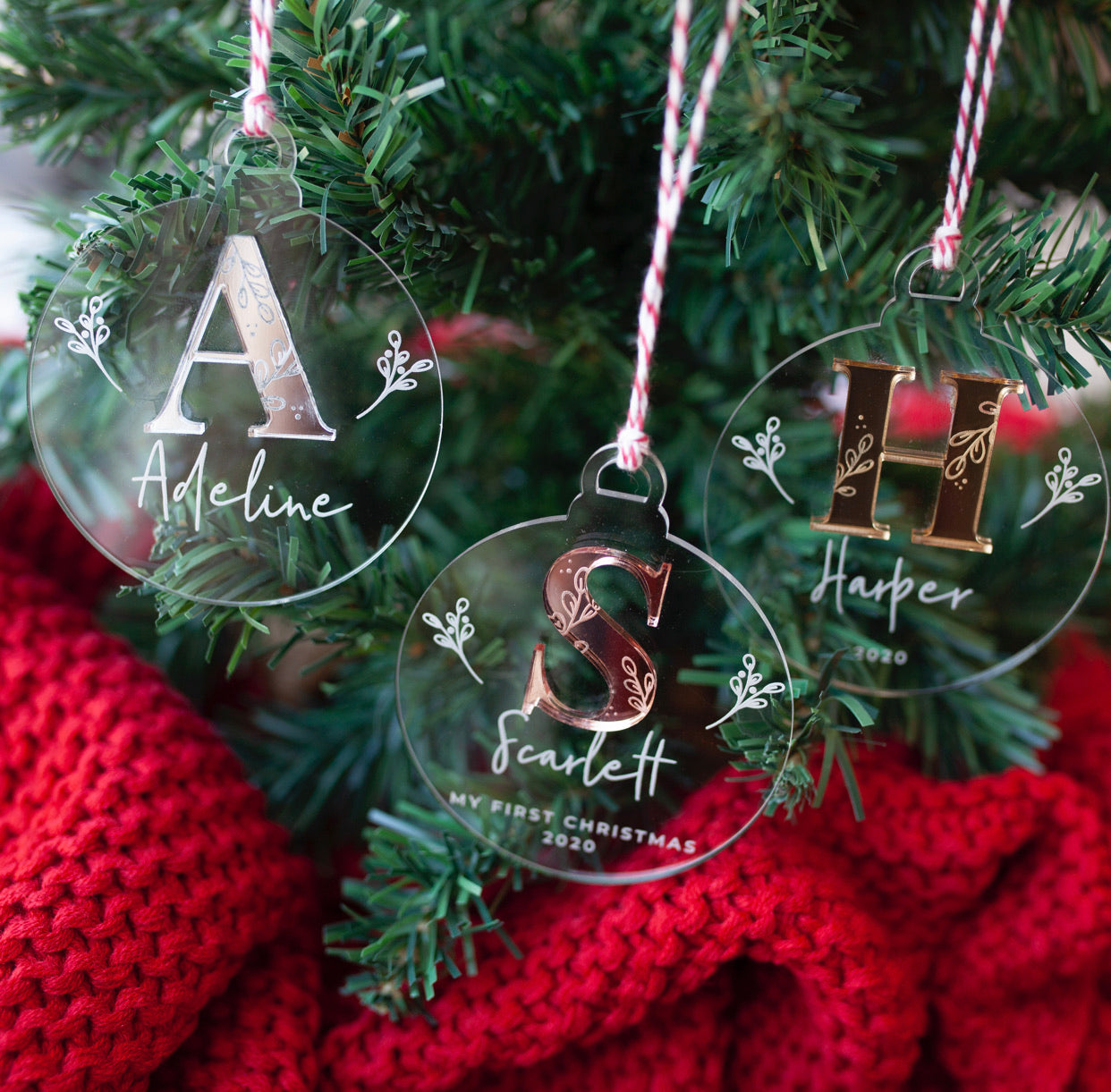 Initial Christmas Ornament