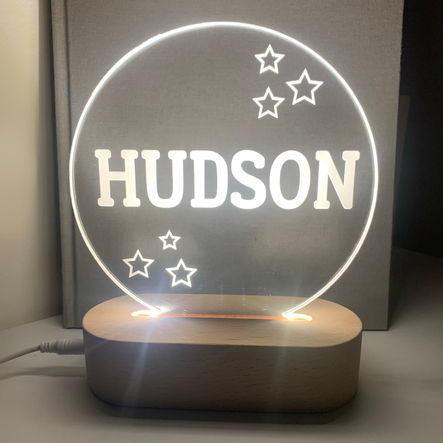 Round Star Personalised Night Light