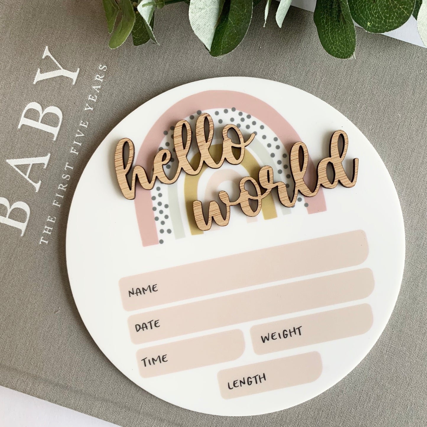 Rainbow Birth Announcement Plaque