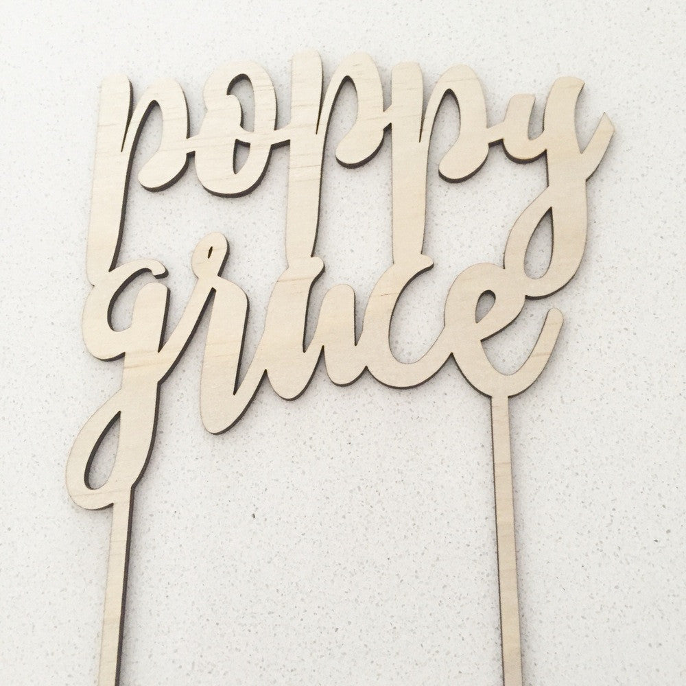 Single Name - Wooden Cake Topper