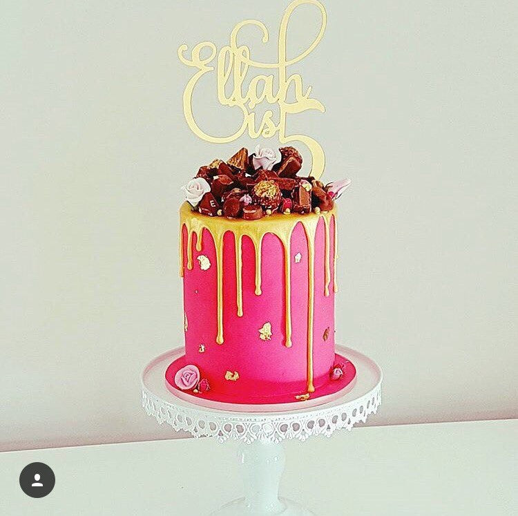 Name with Age Cake Topper