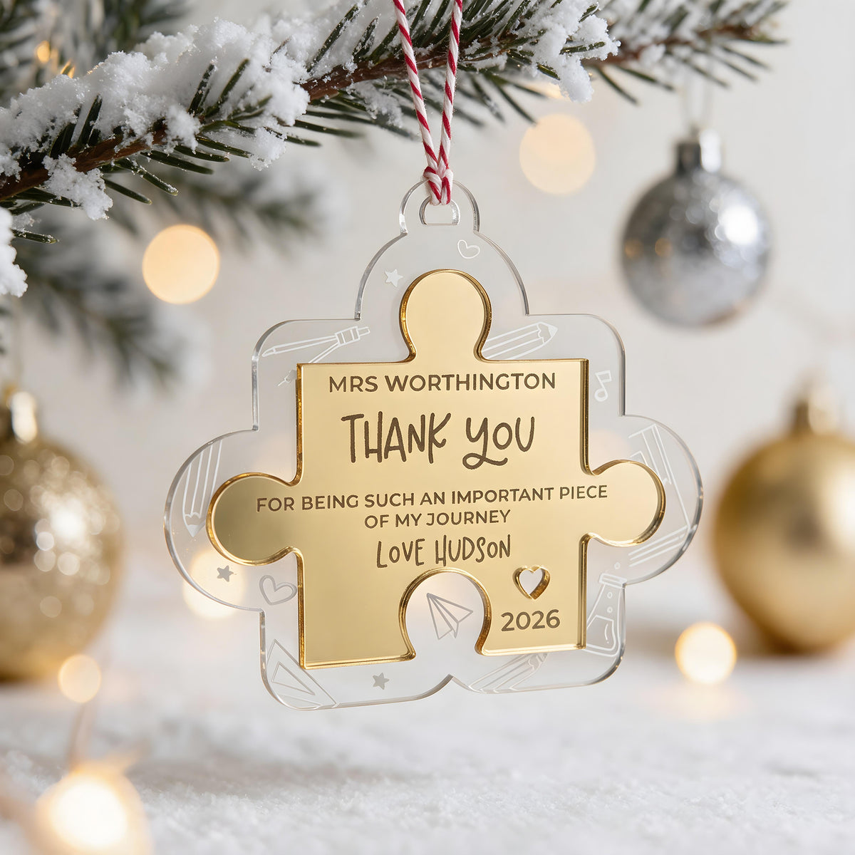 Teacher Christmas Thank you Puzzle Piece