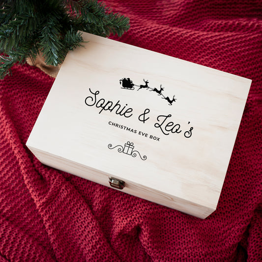 Engraved Christmas Eve Box - Santa Sleigh