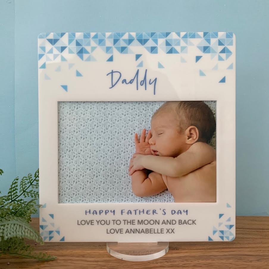 Blue Mosiac - Printed Father's Day Frame