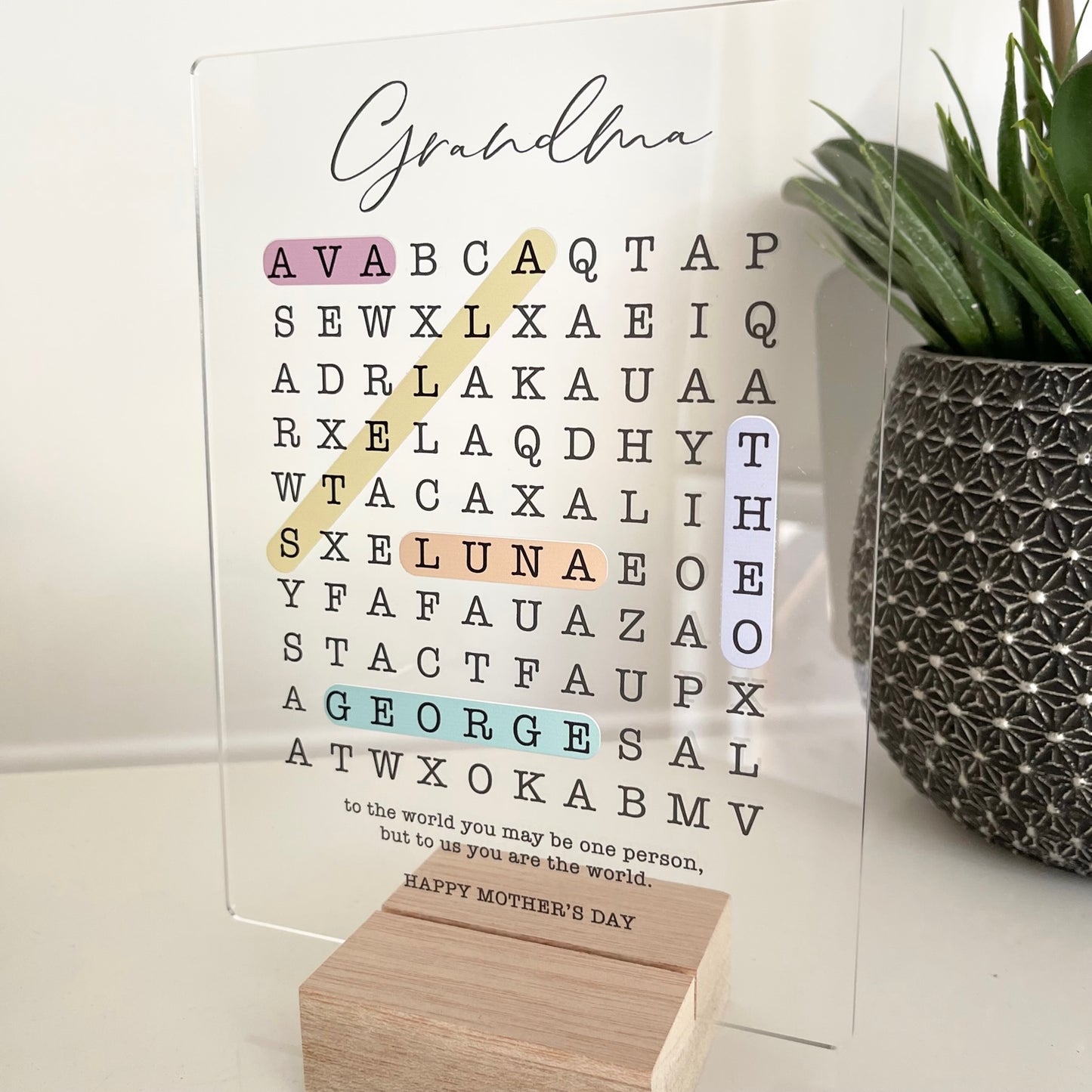 Word Search  Plaque