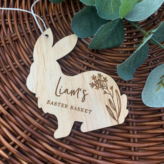 Wooden Bunny Egg Tags