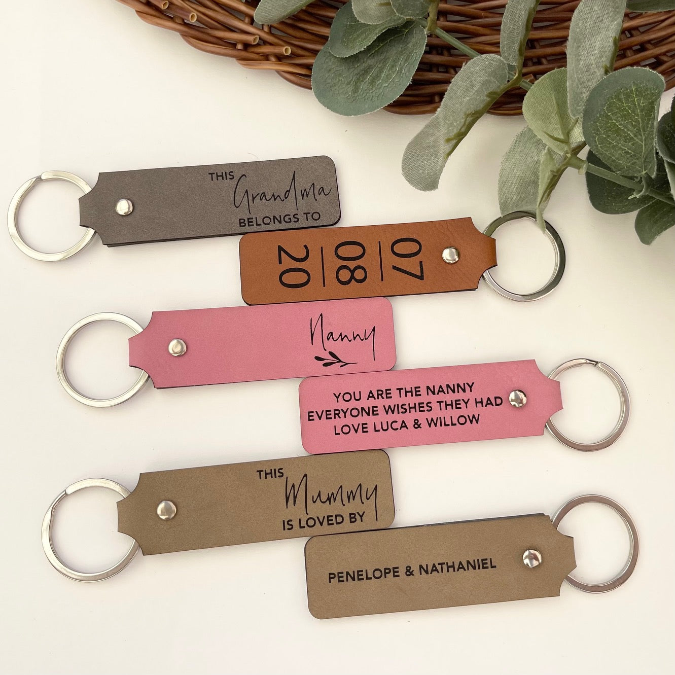 Leatherette Keyring - Double Sided