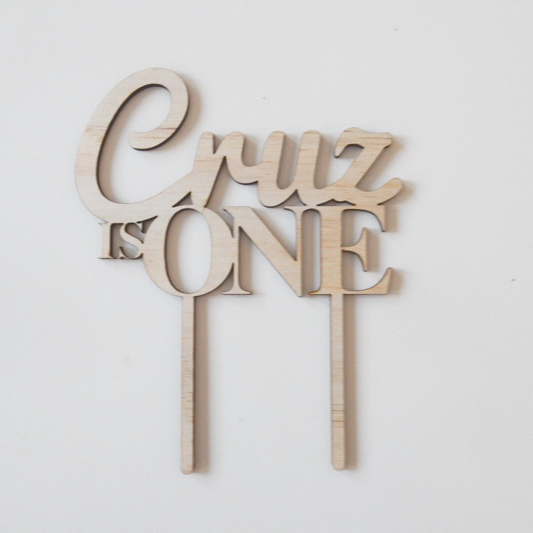 Wooden Name Cake Topper