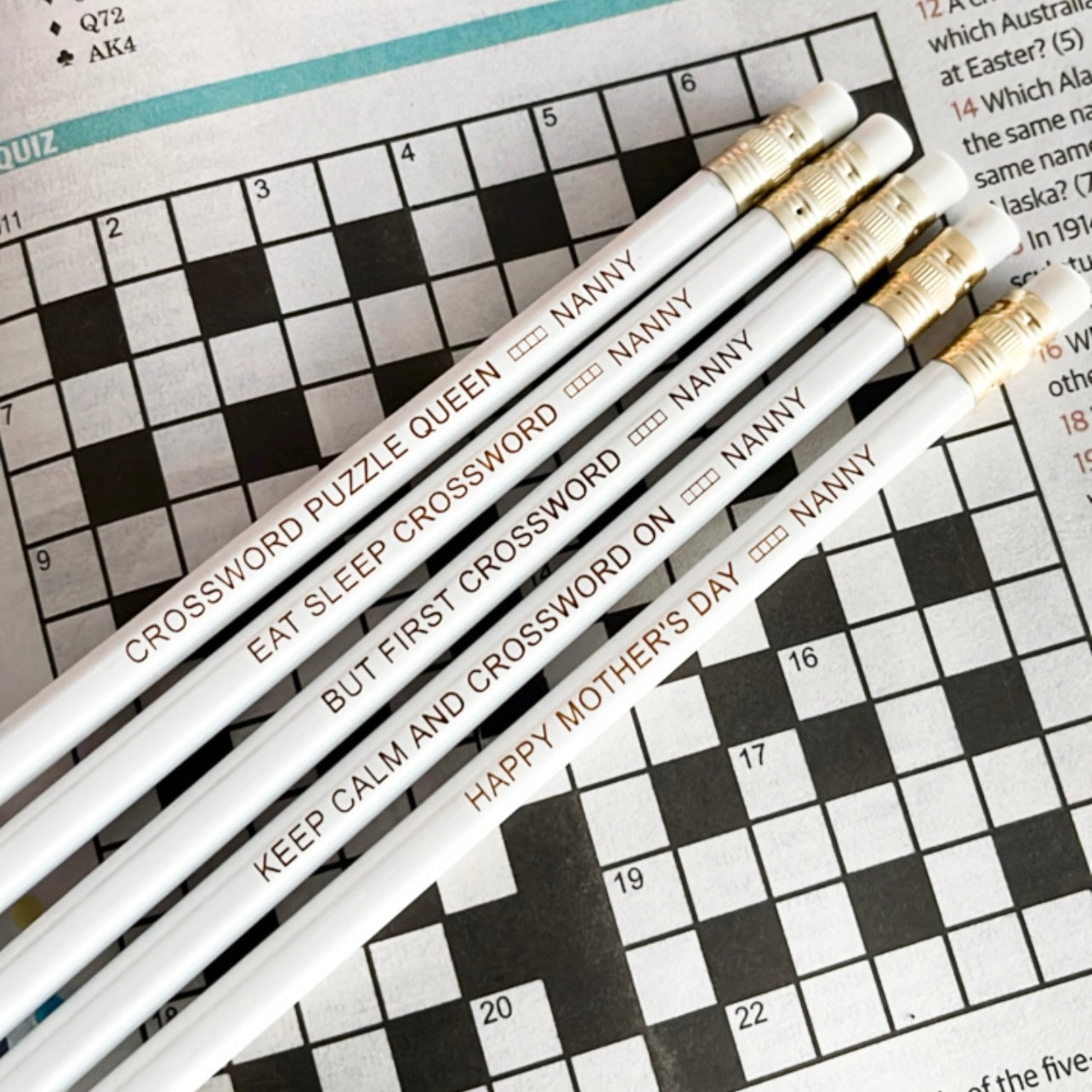 Personalised Crossword Pencils