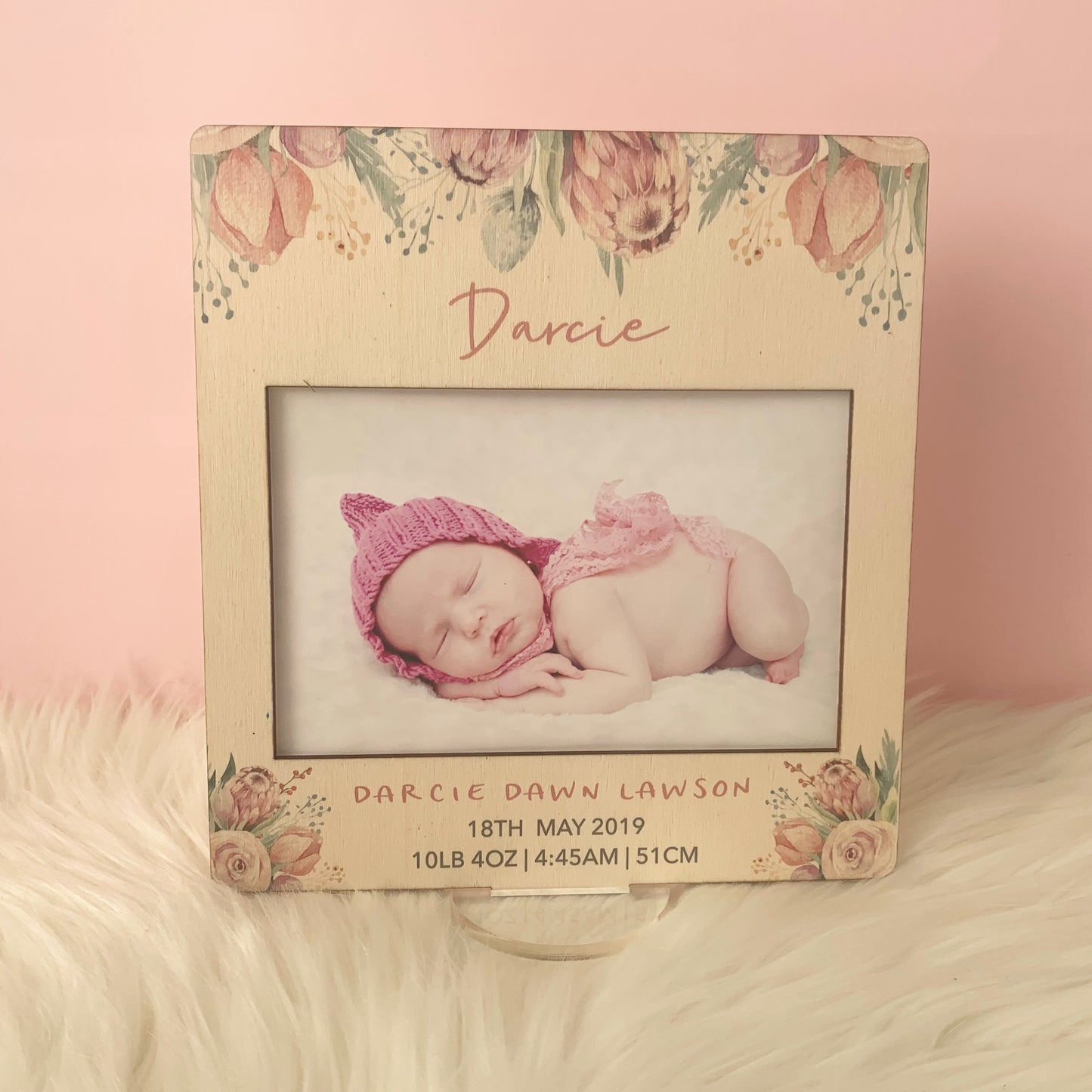Protea- Printed Birth Photo Frame