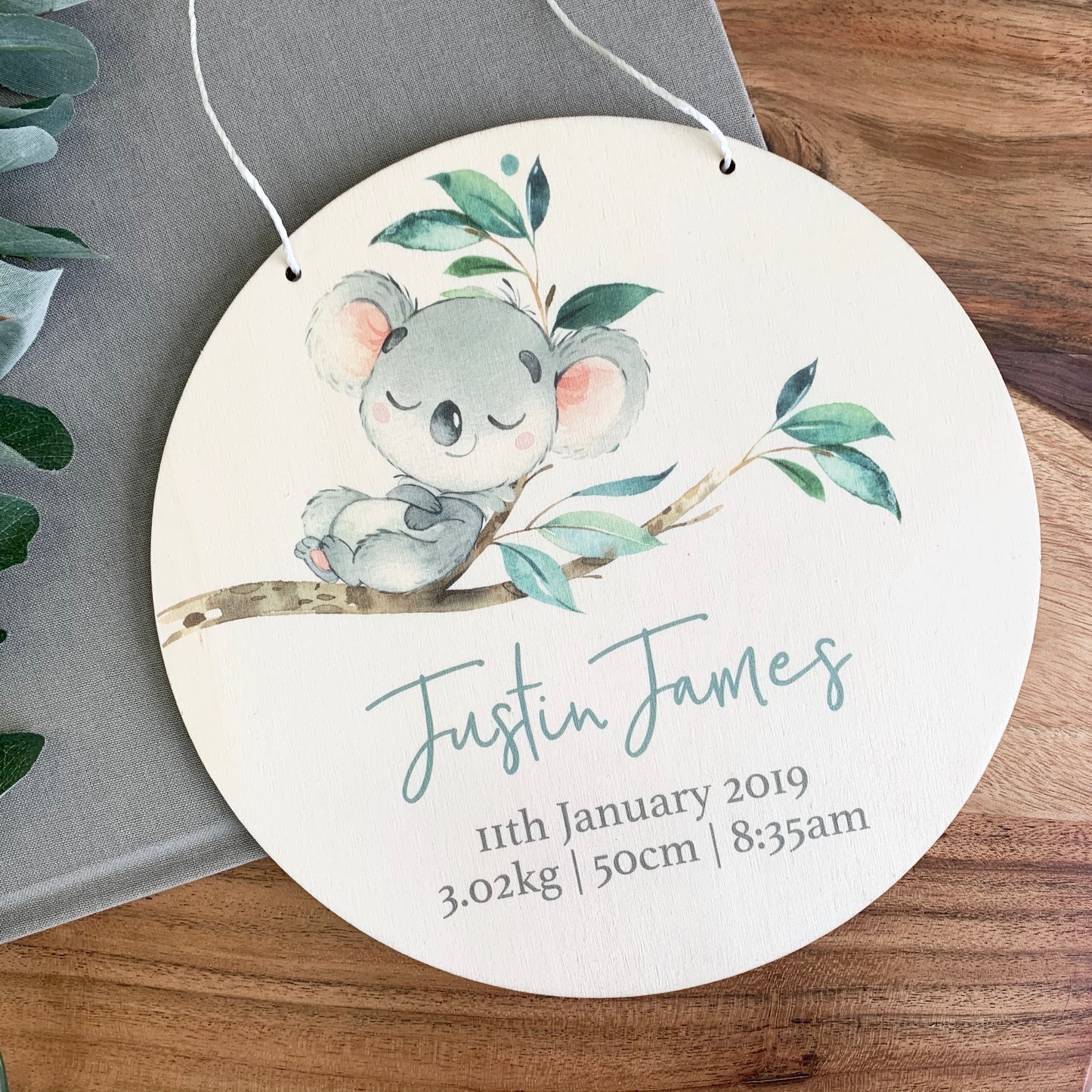 Koala Printed Name Plaques