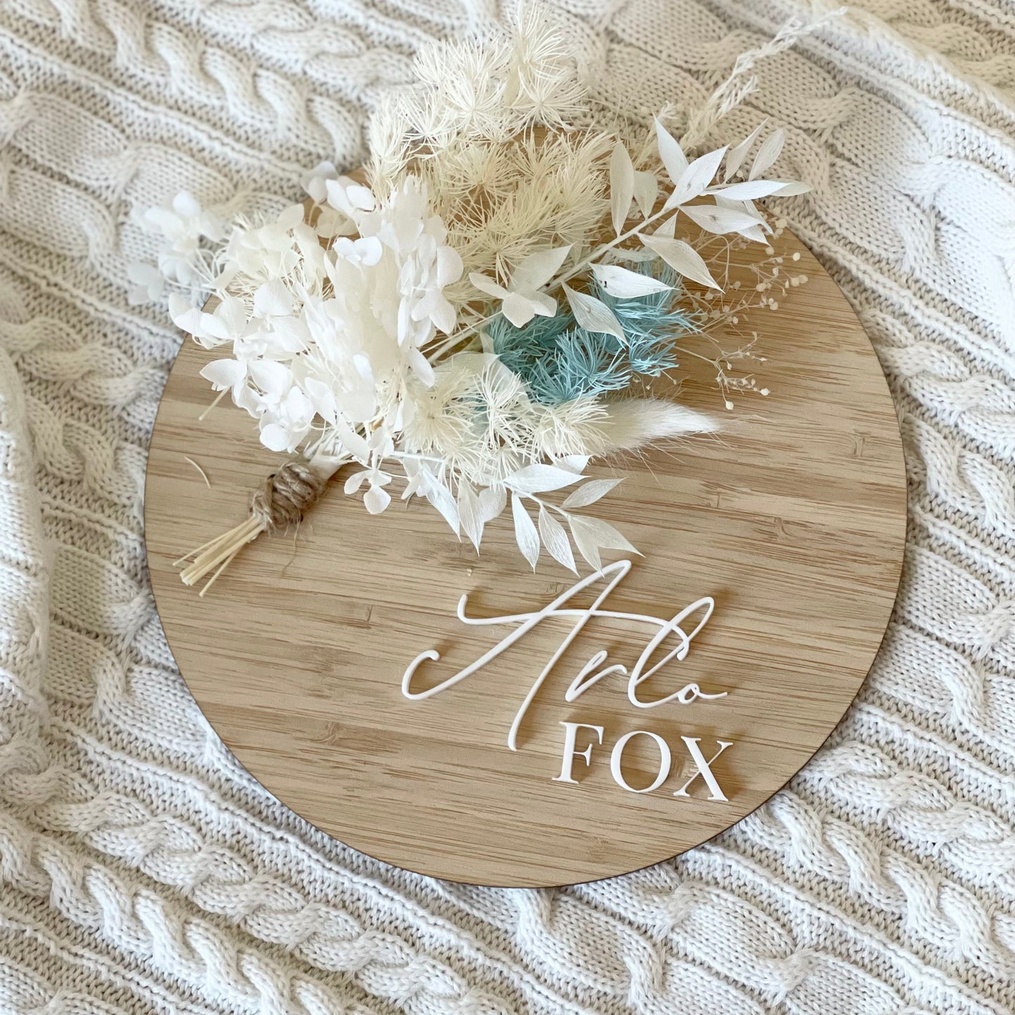 Everlasting Floral Name Plaque - Arch