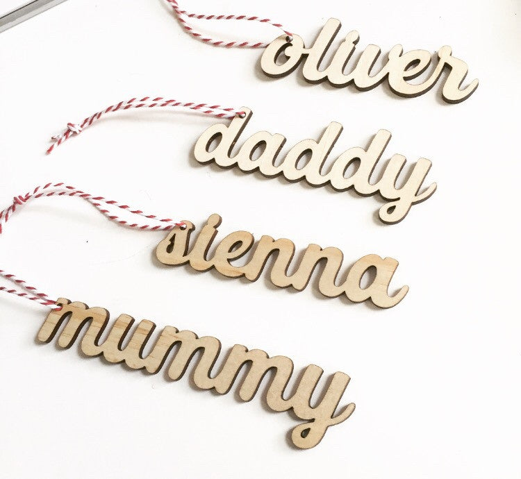 Mini Name Ornaments