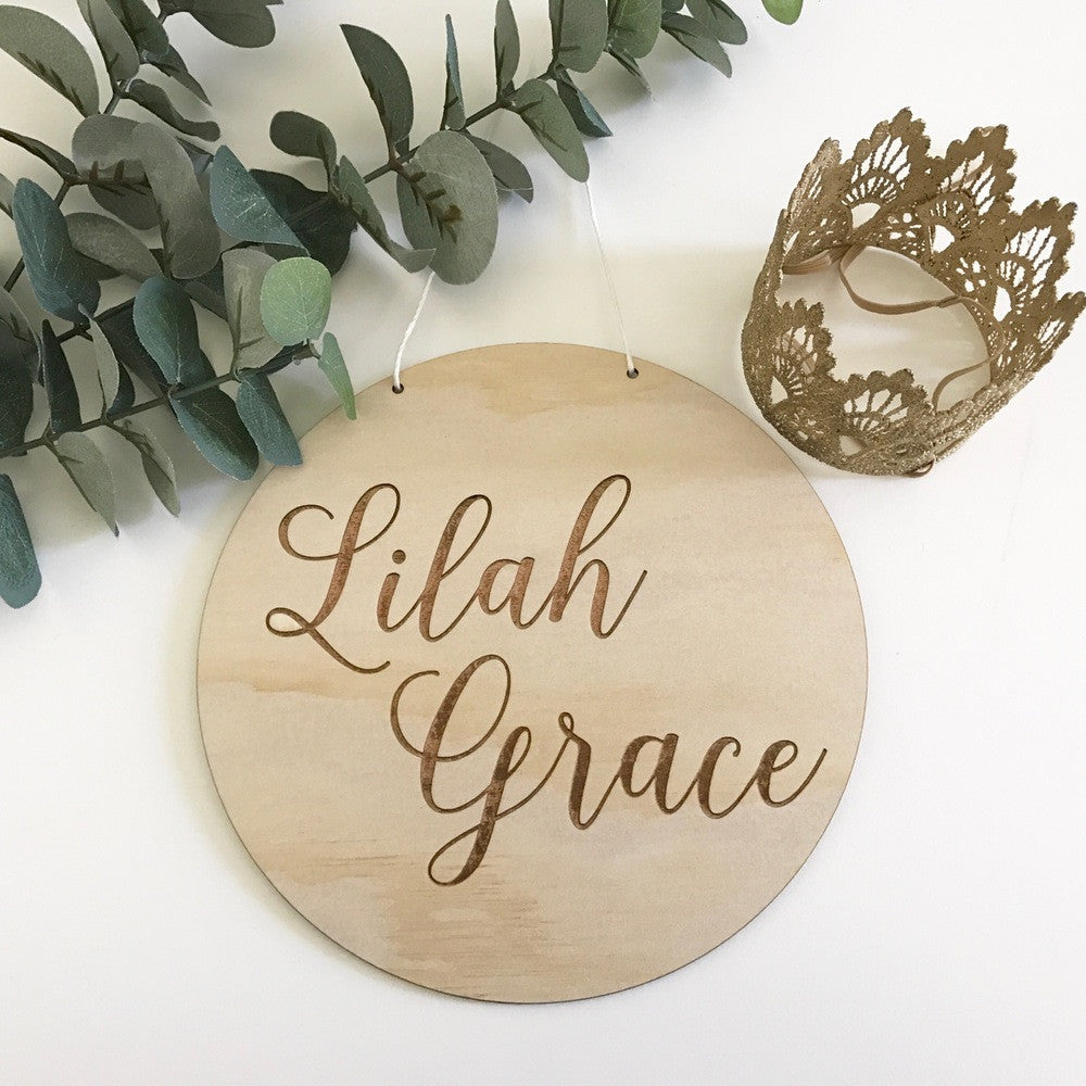 Etched Round Name Plaque